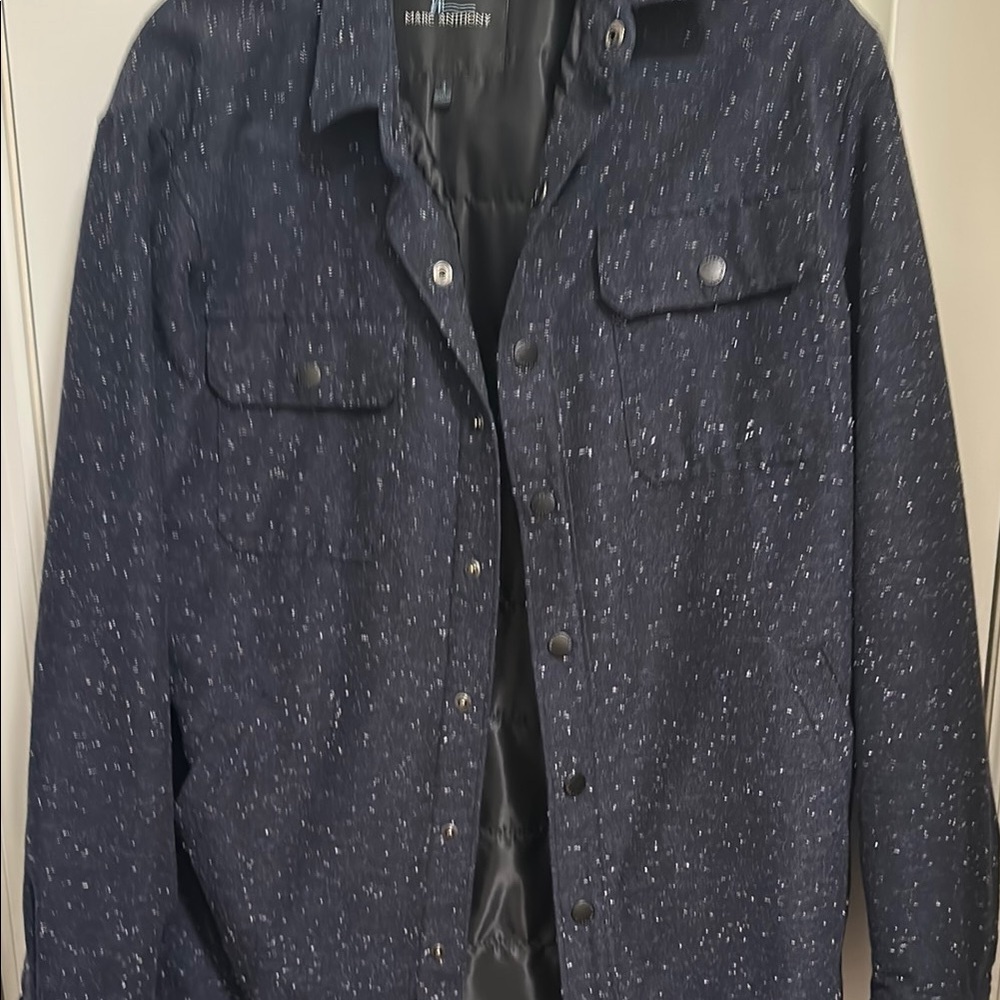 Marc Anthony Black and White Lightweight Shirt Jacket EUC